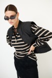 GILET OVER IMBOTTITO CON TASCONI DAVANTI NERO