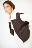 GILET OVER IMBOTTITO CON TASCONI DAVANTI MORO
