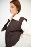 GILET OVER IMBOTTITO CON TASCONI DAVANTI MORO