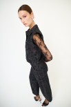 GILET CON BOTTONI STAMPA FIORI SCURO