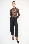 JEANS BALLOON STAMPA FIORI SCURO