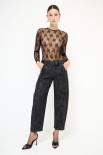 JEANS BALLOON STAMPA FIORI SCURO