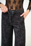 JEANS PALAZZO TAGLIO VIVO STAMPA FIORI SCURO