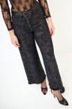 JEANS PALAZZO TAGLIO VIVO STAMPA FIORI SCURO