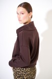 FELPA MANICA LUNGA CON ZIP MORO
