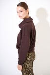FELPA MANICA LUNGA CON ZIP MORO