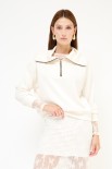 FELPA MANICA LUNGA CON ZIP PANNA