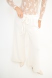 PANTA PALAZZO CON ELASTICO E LACCIO PANNA