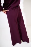 PANTA PALAZZO CON ELASTICO E LACCIO VINO