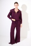 PANTA PALAZZO CON ELASTICO E LACCIO VINO