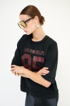 T-SHIRT MANICA 3/4 STAMPA LOS ANGELES 95 NERO