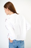 CAMICIA OXFORD ROUCHES LATERALE CON FILO A CONTRASTO BIANCO/VINO