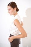 BLUSA COLLETTO SMANICATA BURRO