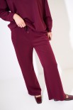 PANTALONE CON COULISSE IN TESSUTO VINO