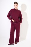 PANTALONE CON COULISSE IN TESSUTO VINO