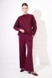 PANTALONE CON COULISSE IN TESSUTO VINO