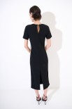 ABITO MIDI CON BANDE MEZZAMANICA NERO