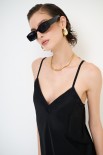ABITO CON PIZZO IN TINTA NERO