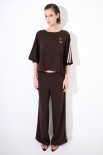 BLUSA OVER CON BANDE + SPILLA MORO