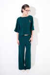 BLUSA OVER CON BANDE + SPILLA VERDE