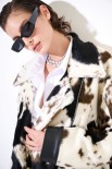CHIODO OVER PELLICCIA RASATA MUCCA MORO