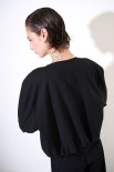 BOMBER OVER CON STAMPA FODERA MUCCA NERO