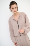 BOMBER OVER CON STAMPA FODERA MUCCA CORDA