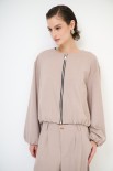 BOMBER OVER CON STAMPA FODERA MUCCA CORDA
