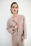 BOMBER OVER CON STAMPA FODERA MUCCA CORDA