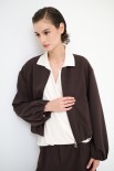 BOMBER OVER CON STAMPA FODERA MUCCA MORO