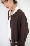 BOMBER OVER CON STAMPA FODERA MUCCA MORO