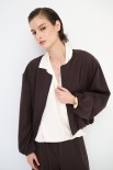 BOMBER OVER CON STAMPA FODERA MUCCA MORO