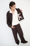 BOMBER OVER CON STAMPA FODERA MUCCA MORO
