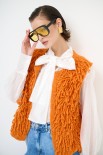 GILET PUNTO PELLICCIA ARANCIO