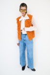 GILET PUNTO PELLICCIA ARANCIO