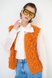 GILET PUNTO PELLICCIA ARANCIO