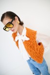 GILET PUNTO PELLICCIA ARANCIO