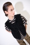 GILET PUNTO PELLICCIA NERO