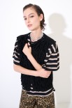 GILET PUNTO PELLICCIA NERO