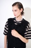 GILET PUNTO PELLICCIA NERO