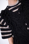 GILET PUNTO PELLICCIA NERO