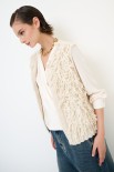 GILET PUNTO PELLICCIA ECRU