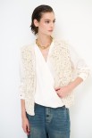 GILET PUNTO PELLICCIA ECRU