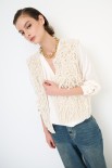 GILET PUNTO PELLICCIA ECRU