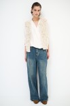 GILET PUNTO PELLICCIA ECRU