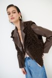 GILET PUNTO PELLICCIA MORO