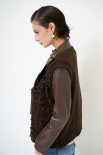 GILET PUNTO PELLICCIA MORO