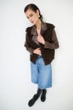 GILET PUNTO PELLICCIA MORO