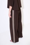 PANTALONE DRITTO CON BANDE E ELASTICO MORO
