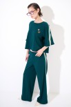 PANTALONE DRITTO CON BANDE E ELASTICO VERDE